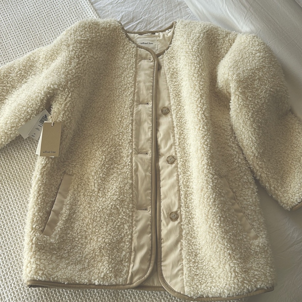 Aritzia Wilfred Free River Shearling Barn Jacket NWT